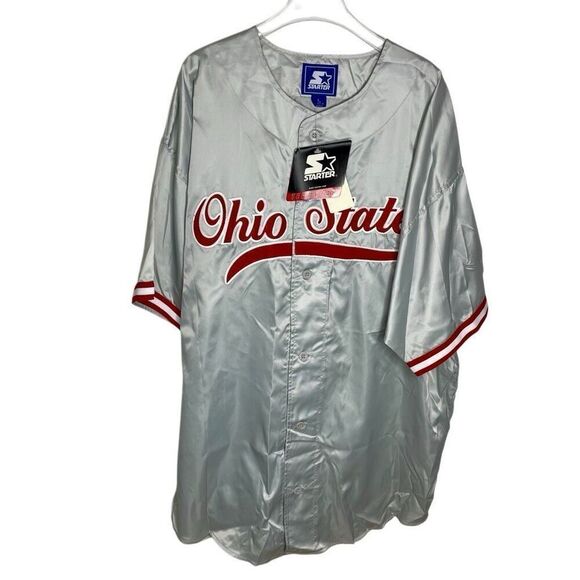 NWT Starter Ohio State University Vintage Jersey Baseball Nylon Large Deadstock - Picture 1 of 6